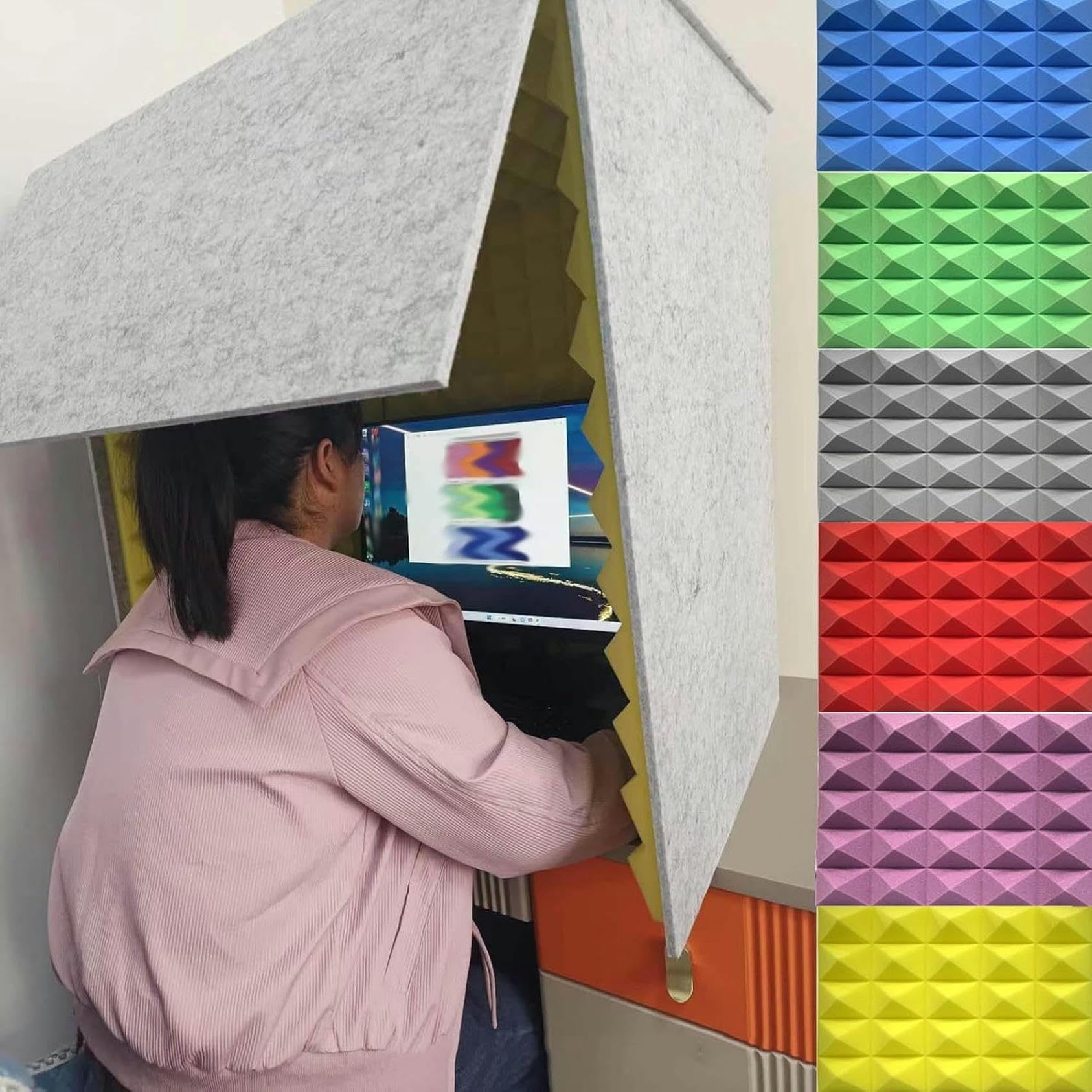 Cabina insonorizada portátil: Pantalla para micrófono, Pantalla acústica, Cabina insonorizada de Escritorio, Adecuada para Estudios domésticos, Equipo de grabación Ideal para músicos y podca