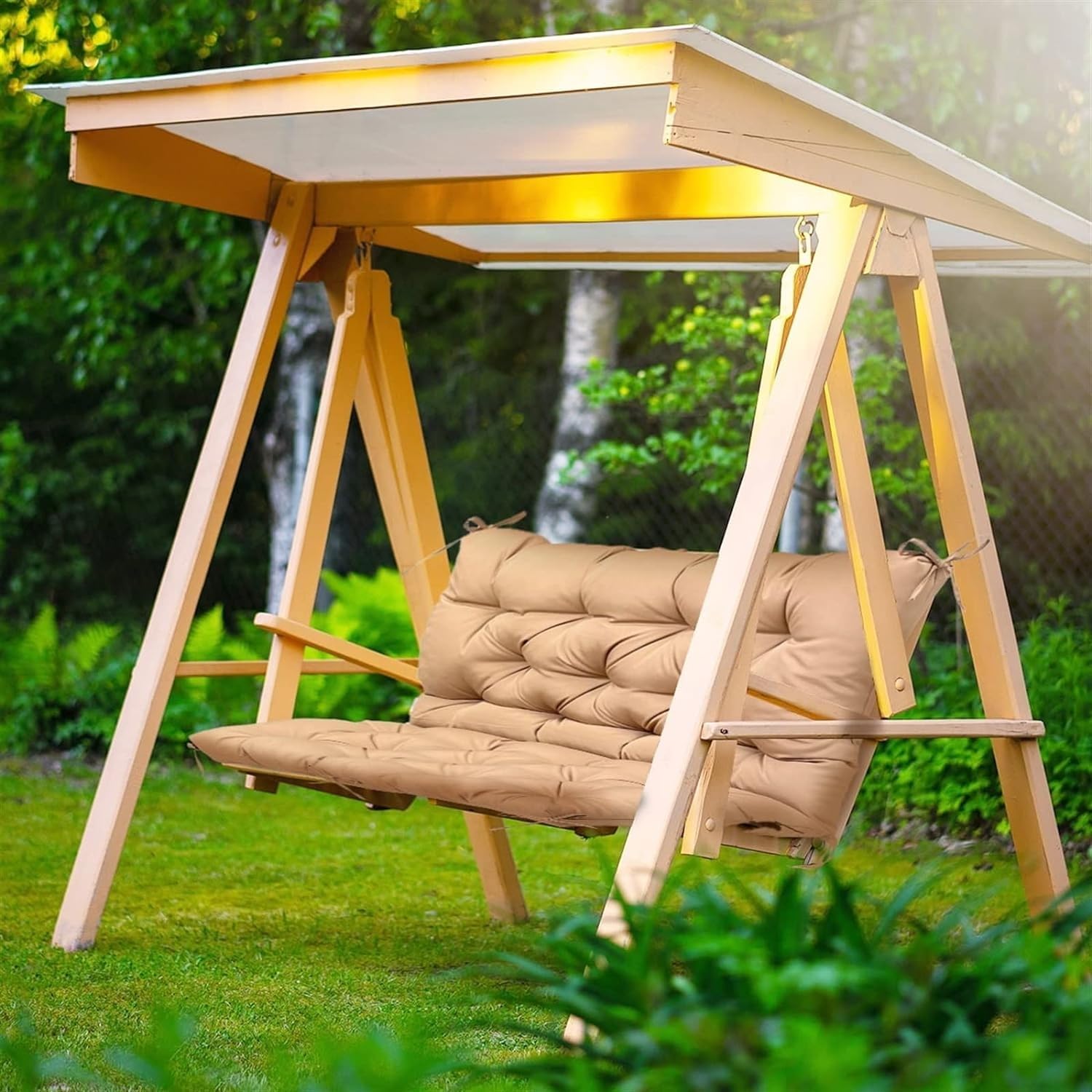 Cuscini per dondolo da esterno, cuscino per panca da giardino per mobili da giardino, cuscini di ricambio per sedie a sdraio a 3 posti, resistenti e confortevoli, per veranda, patio, sedie antiscivolo