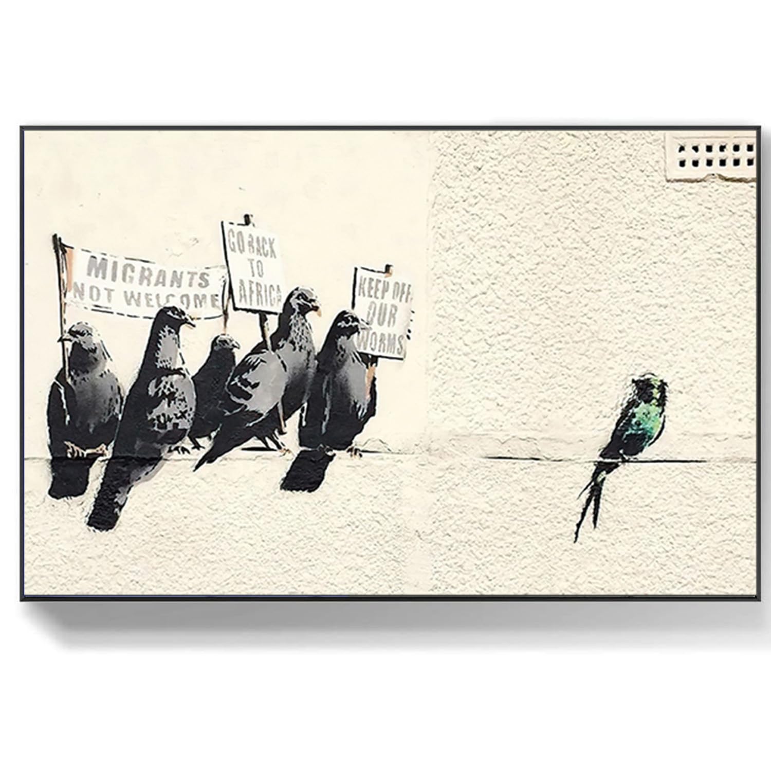 DQTUYIOP Banksy Art Wall Prints 60x90cm Immigration Discrimination Banksys Graffiti Street Wall Art Posters Abstract Canvas Poster Inspirational Quotes Canvas for Living Room Bedroom Home Decor