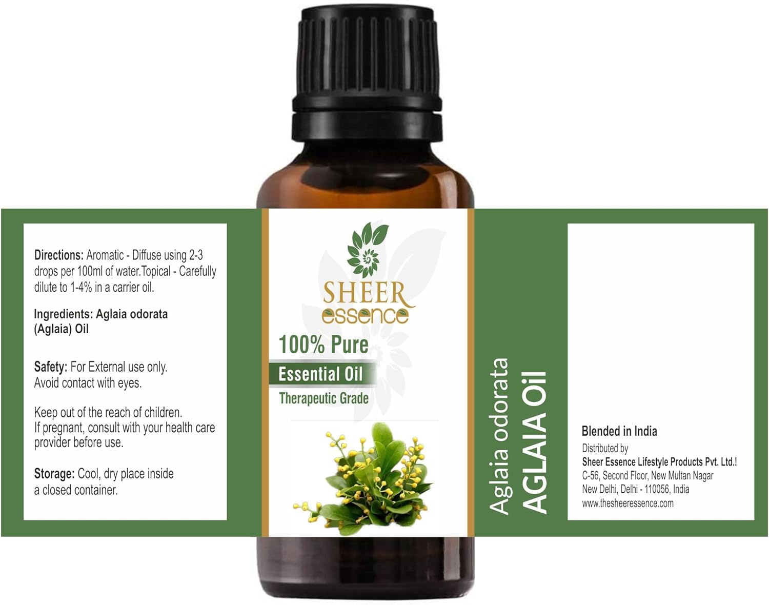 Aglaia Absolute Oil (Aglaia odorata Flower) 100% Natural Undiluted Frangrance Therapeutic Grade Essential Oil for Aromatherapy,Luxurious Perfumery (30ML, Aglaia Oil)