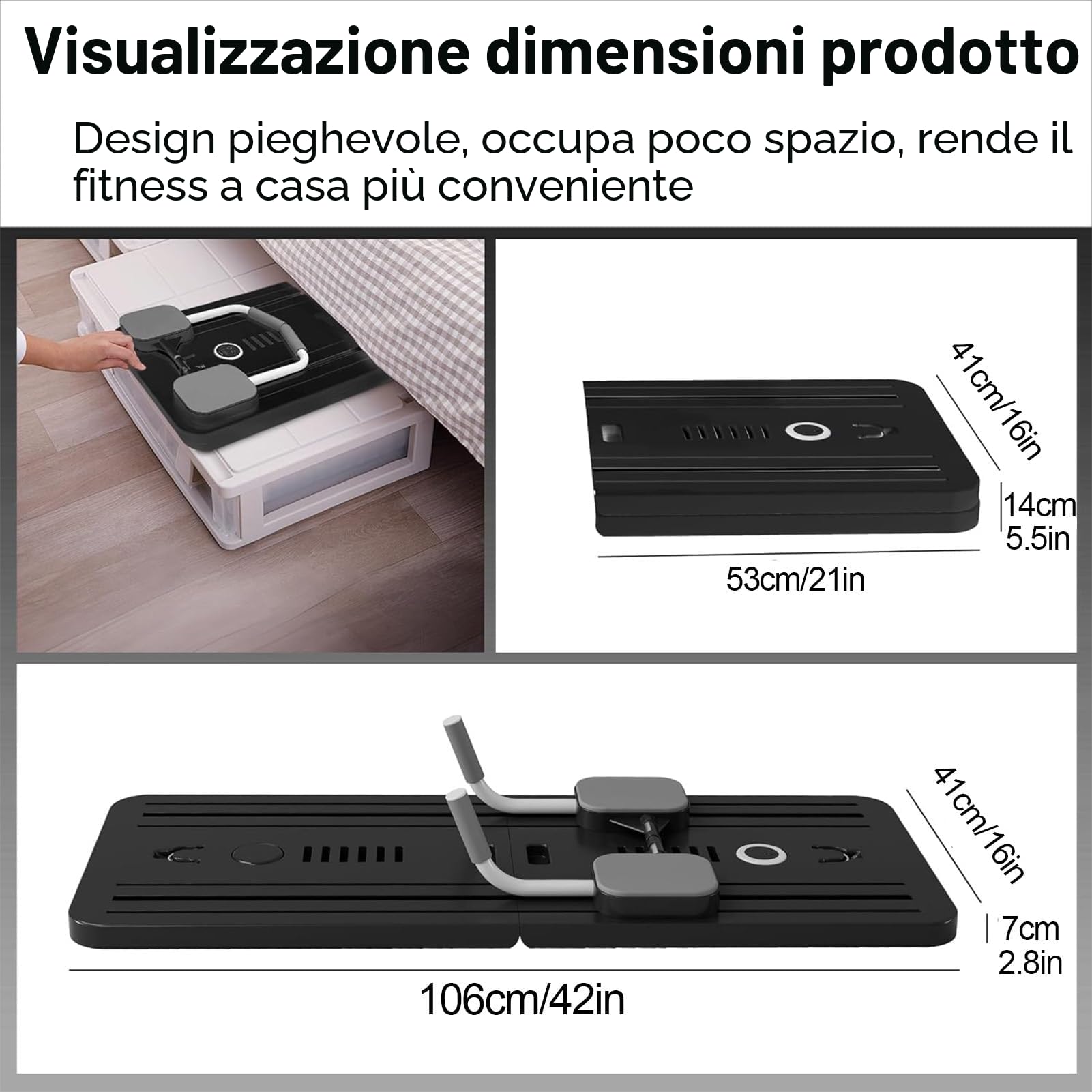 Pilates Board Pilates Reformer Machine Set, Foldable Multi-Purpose Rullo per Addominali Rulli Addominali con Rimbalzo Automatico, Attrezzo per Allenamento a Casa(Viola senza Impugnatura)