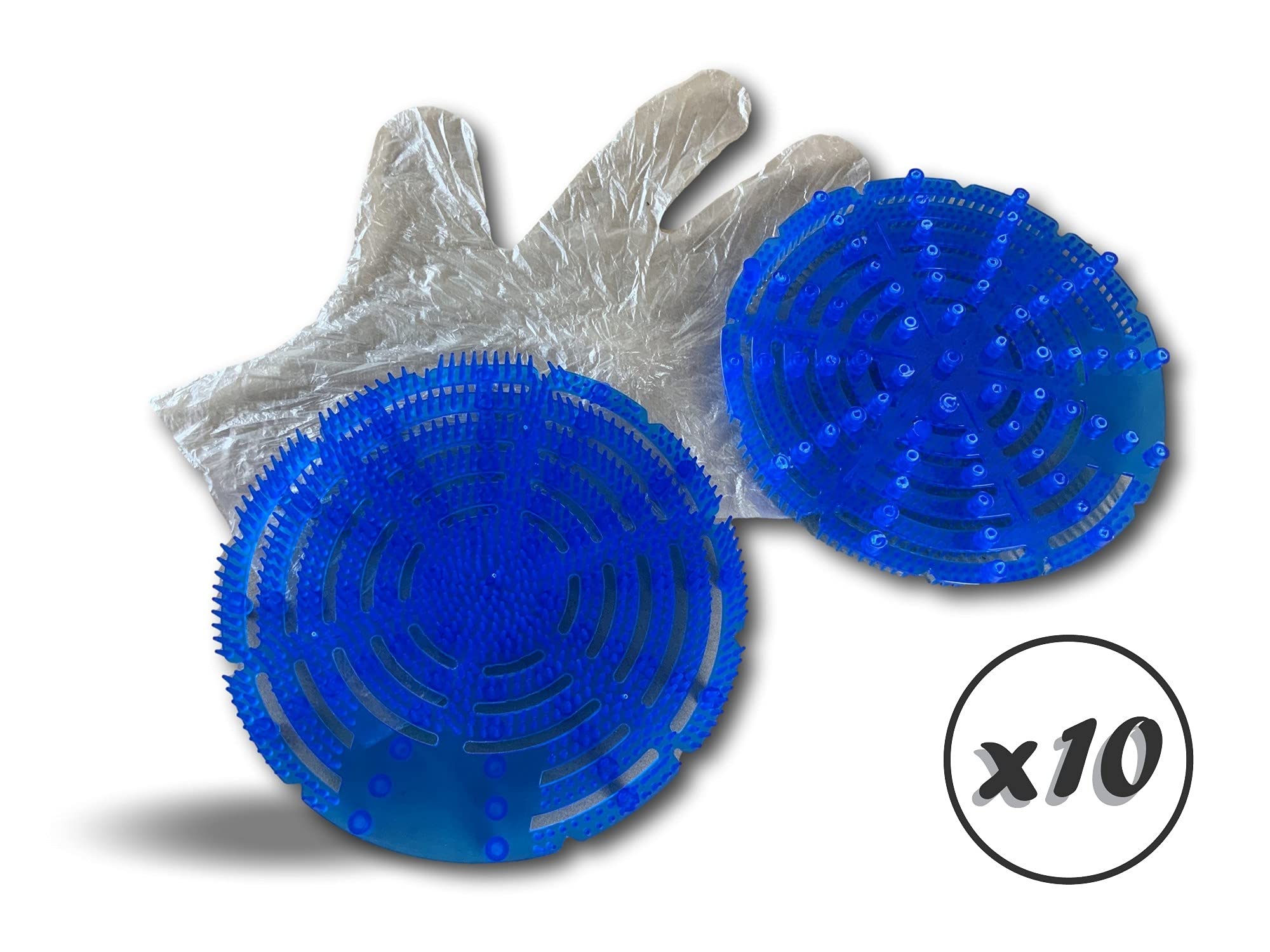 Zestaw 2 ekranów do pisuarów antysplash | Zestaw 10 | Ø 17 cm | Ocean fresh | odświeżacz powietrza | Antybakteryjny | Łagwy niebieski | Filtr | Pasuje do wszystkich pisuarów | Hotel restauracja | Kibros URISPLBLPx10