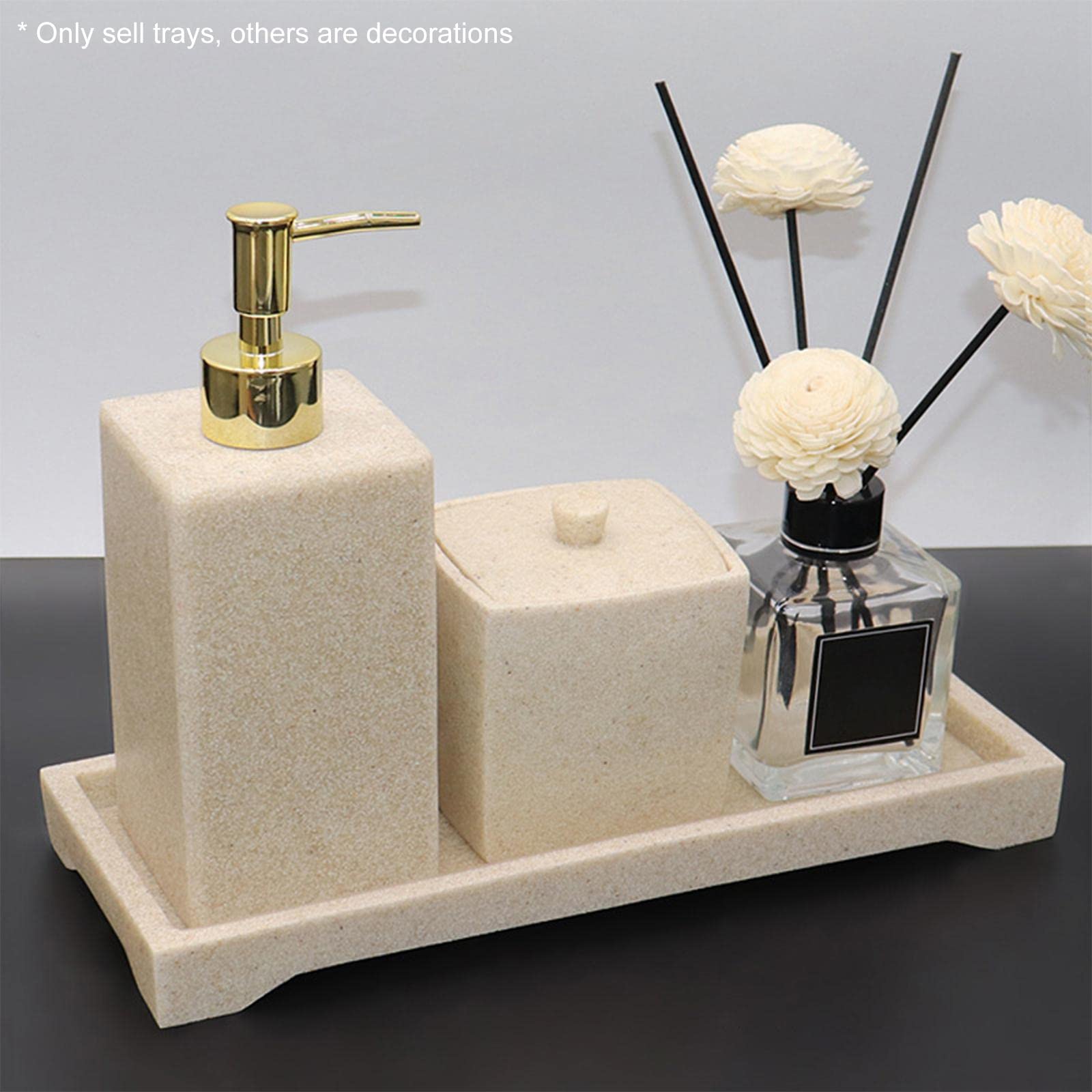 LOOM TREE® Bathroom Counter Tray Jewelry Plate Holder for Tissues Soap White Gravel | Household Supplies & Cleaning | Home Organization | Storage Boxes 1