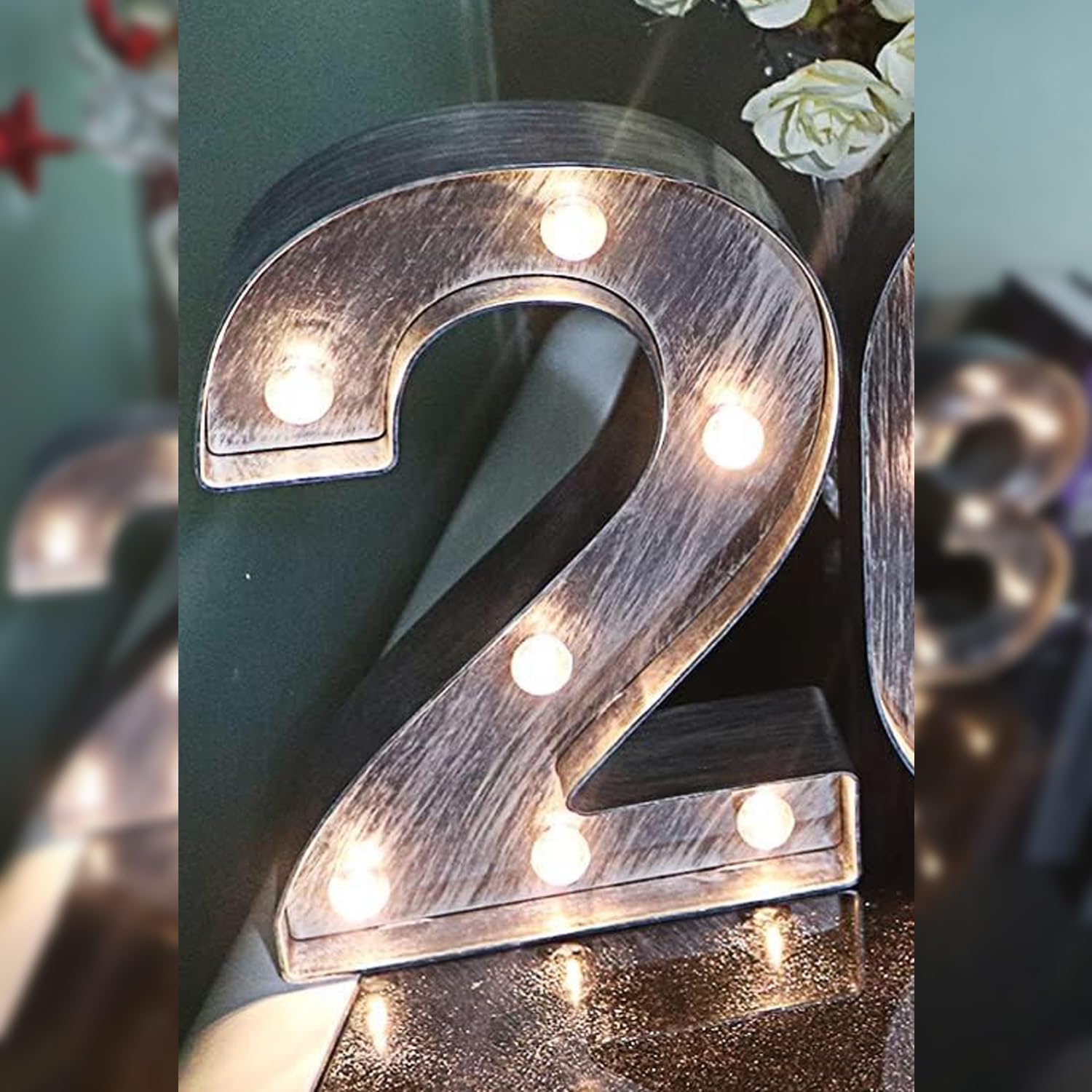 LED Marquee Letter Lights, Light Up Letters Glitter Alphabet Letter Sign Battery Powered for Night Light Birthday Party Wedding Girls Gifts Home Bar Christmas Decoration