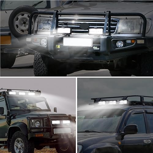 Miniatura 7 de Paquete de 8 barras de luz automotriz de 7 pulgadas, 240 W, 24000 lm, luz LED de trabajo, impermeable, haz combinado de inundación para camión,