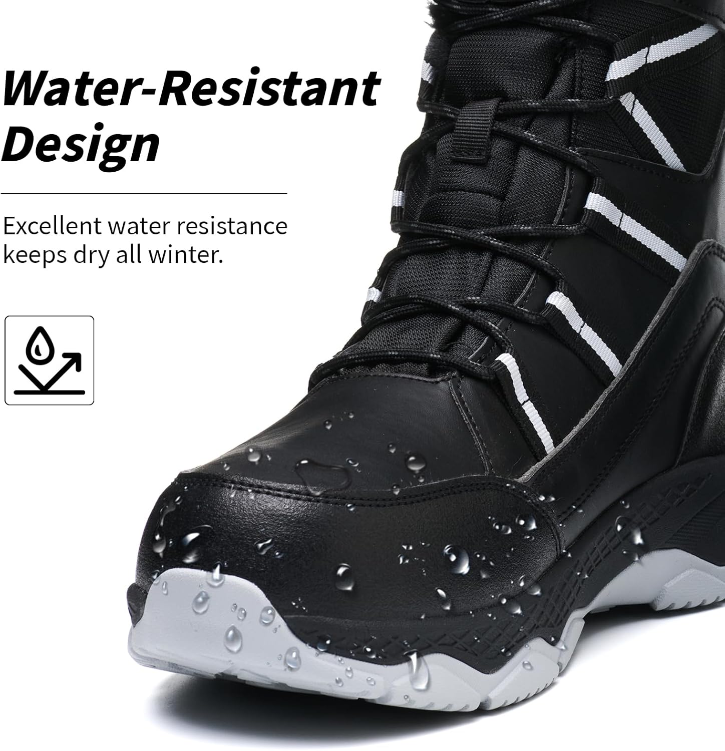 Women's Snow Boots Waterproof Anti slip Lightweight Warm Faux Fur Lined Multi functional Comfortable Winter Mid-Calf Booties for Outdoor