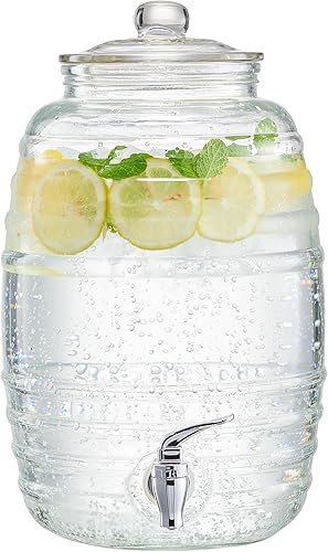 Miniatura 8 de Style Setter - Dispensador de bebidas Oak Grove. Dispensador de bebidas frías con jarra de vidrio de capacidad de 2.5 galones, base galvanizada y