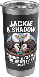 Jackie & Shadow Sunny & Gizmo Big Bear Lake 2025 Eagle Stainless Steel Insulated Tumbler