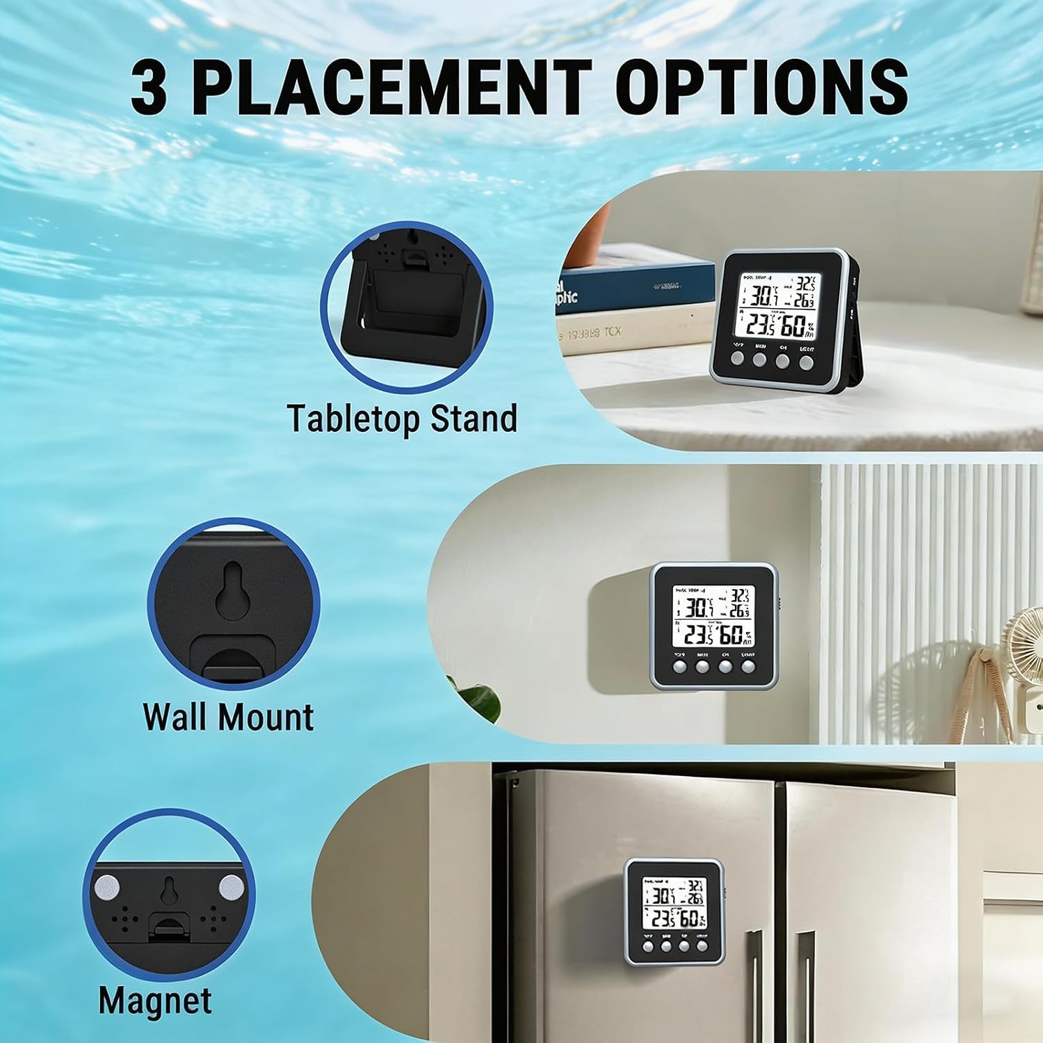 Wireless Pool Thermometer Floating with Digital Indoor Receiver IP68