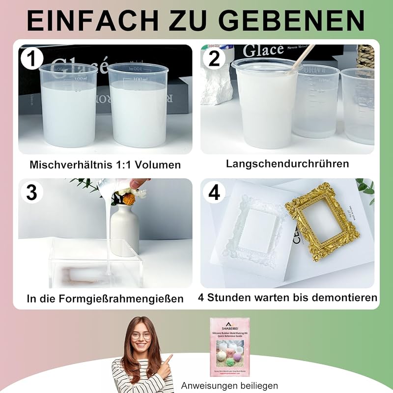 SHABEIBEI Folyékony Szilikon 2,5 kg 1:1 Keverési Arány Öntőforma Készítéshez