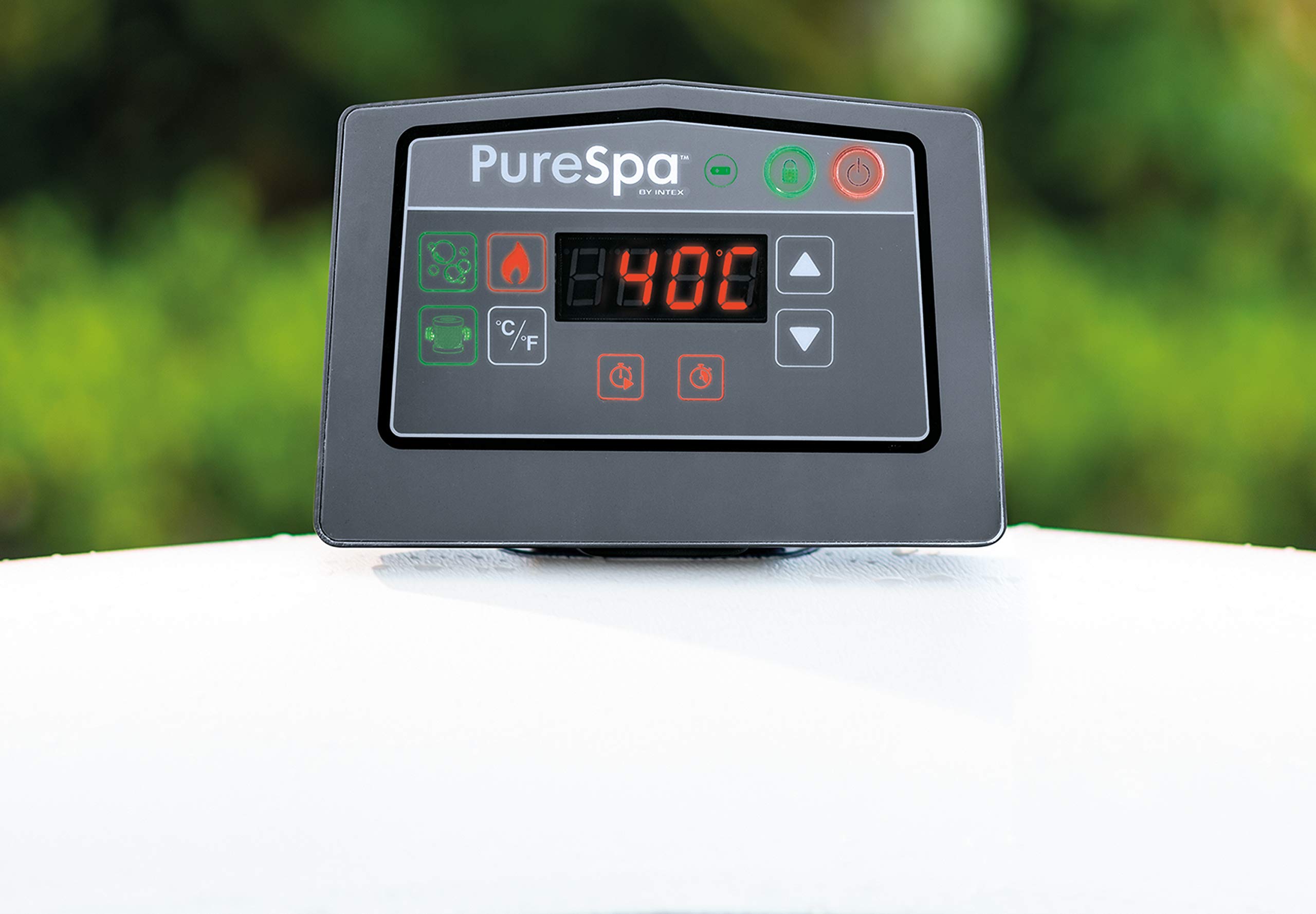Intex Purespa Greywood Deluxe Ø 216 X 71 Cm Whirlpool Pure Spa - Bubble Massage, Dunkelgraue Holzoptik