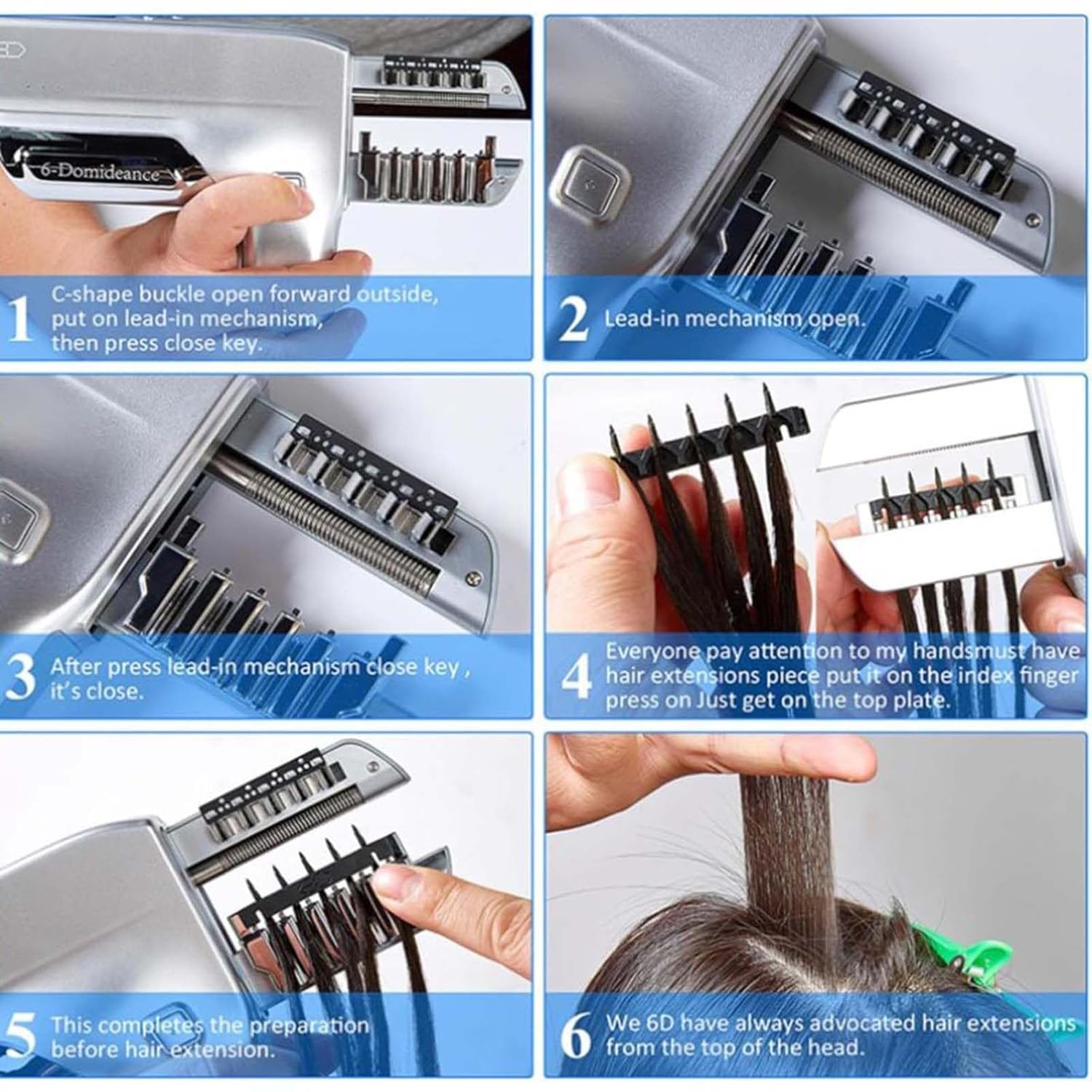 TYH Kit D'extensions De Cheveux 6D, Kits De Connecteurs Capillaires, Extension De Plumes Rapide Et sans Traces en 30 Minutes, Toucher Doux, Confortable, N'abîme Pas Les Cheveux