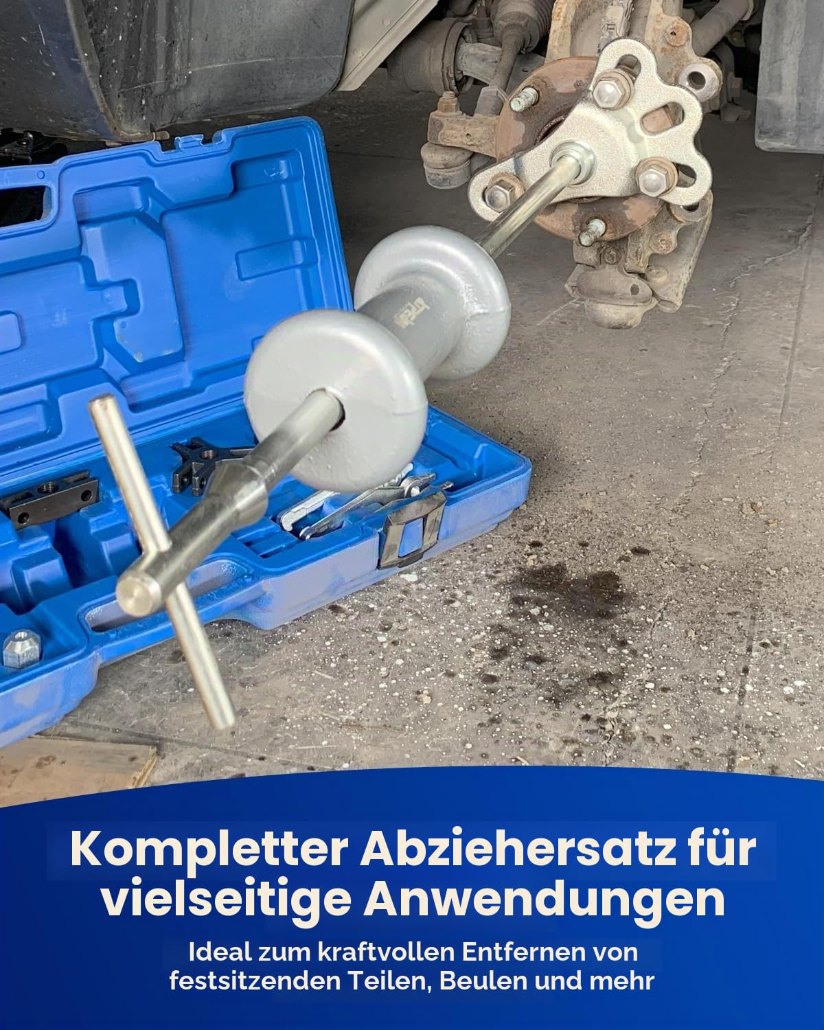 ATPEAM 19tlg Radlager Abzieher Set mit Gleithammer, Universeller Radnaben Abzieher, Radlager Werkzeug für Fahrzeugachse und Karosserie
