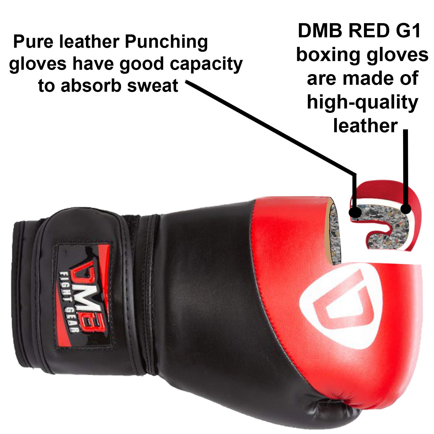 Amazon.co.jp: DMB RED G1 レザーボクシンググローブ スパー