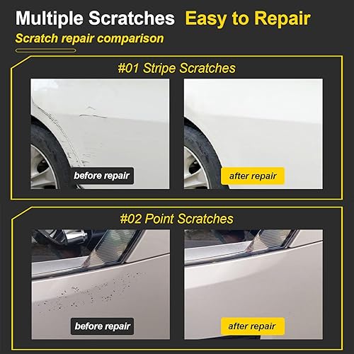 Miniatura 7 de Lelight - Bolígrafo de pintura esmaltada blanca, reparación de arañazos de secado rápido, inhibidor de óxido y potenciador de brillo, uso exterior,