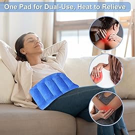 SuzziPad Microwavable Heating Pads for Neck and Shoulder Back Discomfort Reduction, 7x16 Heated Pad Microwave, Moist Hot Pack for Soothing Fatigue, Unscented Heat Packs, Sore Muscle, Navy Blue