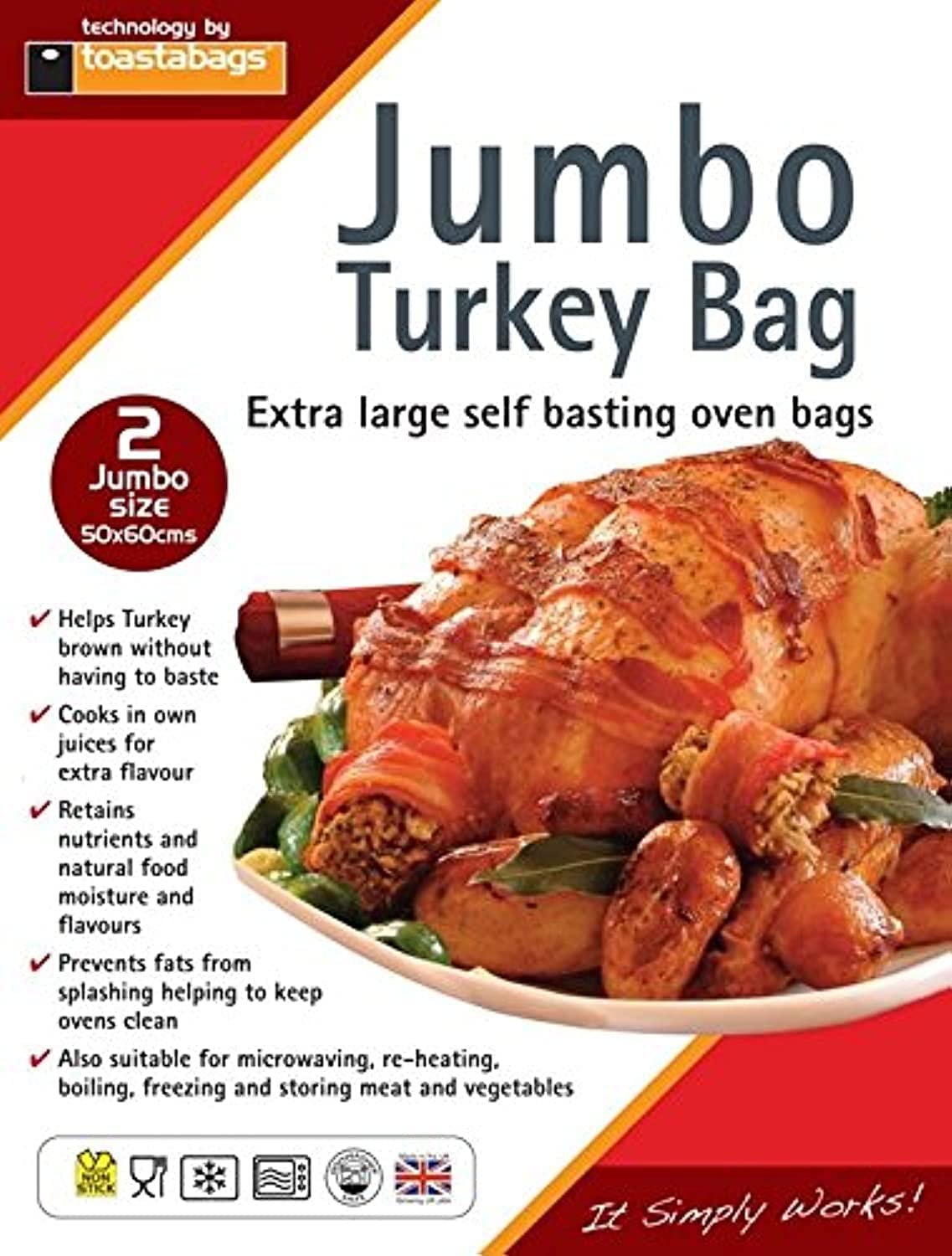 Toastabags Transparent Roasting Bags, 45 X 55 Cm, Pack Of 2