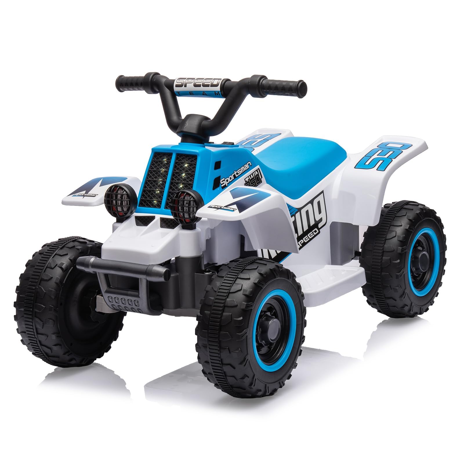 Garvee Quad Électrique Enfant 6V, Voiture Électrique pour Enfants avec LED Et Musique, 1,8 km/h avec Klaxon, Démarrage par Un Bouton, Longue Autonomie, ATV pour Enfants 3+ Ans