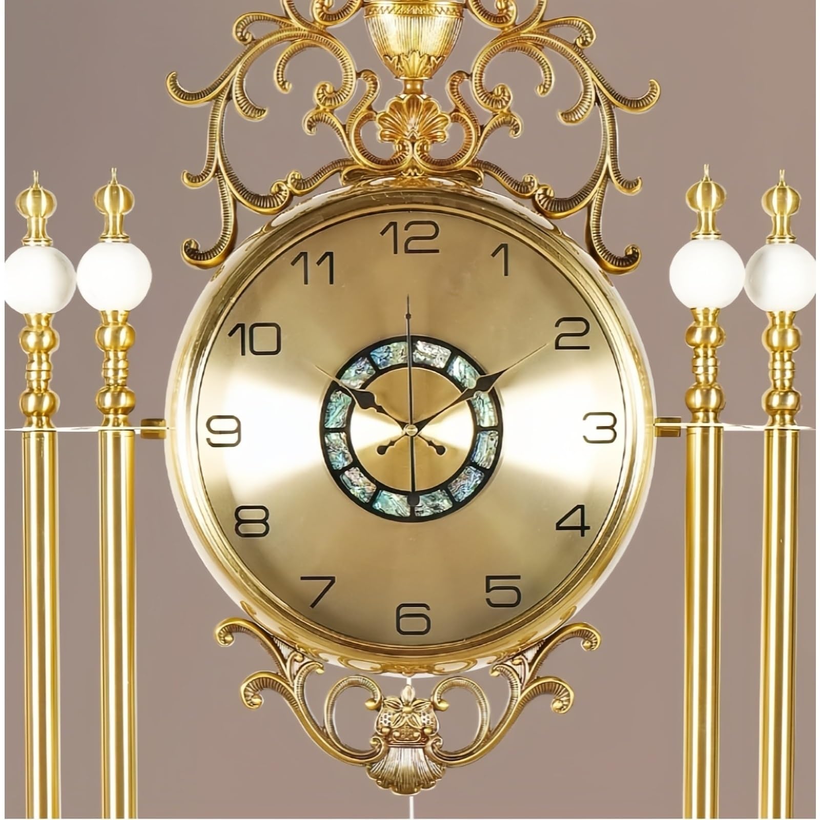 Reloj de pie Reloj de piso metal vintage Movimiento cuarzo silencioso