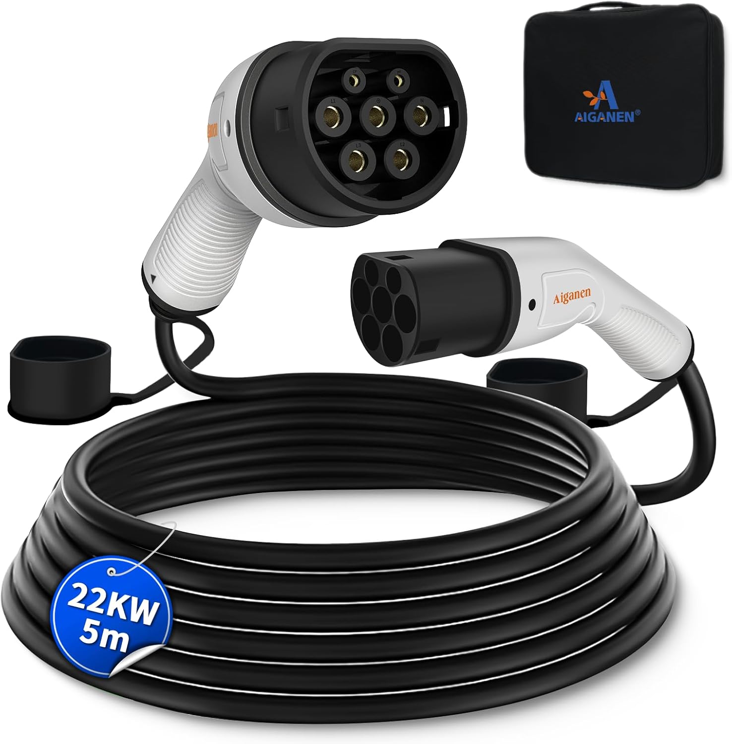 Aiganen Typ 2 Ladekabel für Elektroauto & Hybrid,22KW 5Meter 32A 1 Phasig Ladekabel Elektroauto mit … Aiganen Typ 2 Ladekabel für Elektroauto & Hybrid,22KW 5Meter 32A 1 Phasig Ladekabel Elektroauto mit …