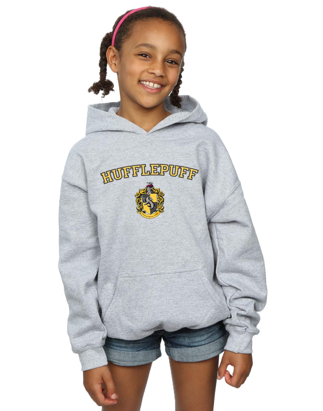 Absolute Cult Girls Sport Grey Harry Potter Hufflepuff Crest Hoodie 9-11 Years