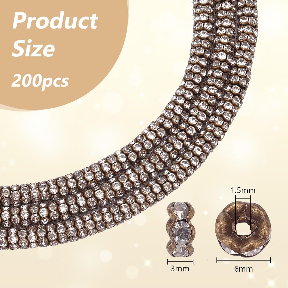 Triple Necklace Hook PH PandaHall 90pcs 3 Color Rhinestone Spacers Bars Brass 3 Ring Spacer