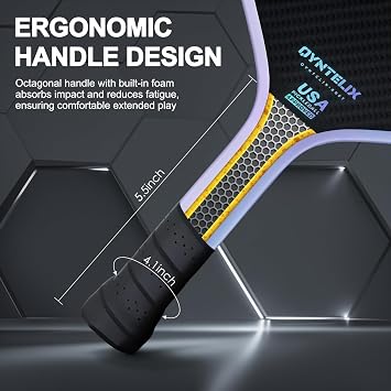 Pickleball Paddles Carbon Fiber Pickleball Paddle with 16mm HEX-ForceTM Polymer Core, Thermoformed Pickleball Racket with Unibody Design, USAPA Approved