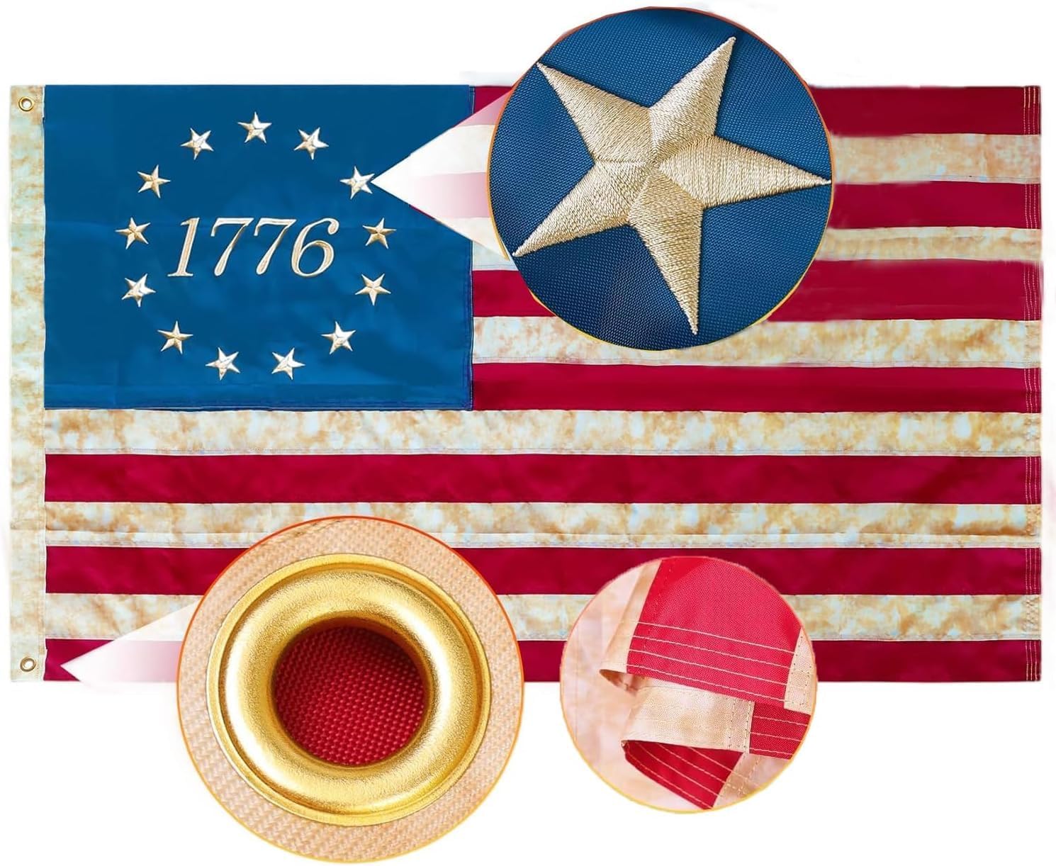 AOTAI 1776 Tea-Stained Vintage Flag