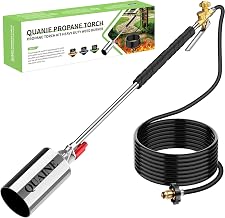 Propane Torch Weed Burner Kit,High Output with Self Igniter and Turbo-Blast Trigger,Heavy Duty Blow Torch with 10FT Hose,Flamethrower for Weeding,Roofing,Melting Snow,Road Paint Removing