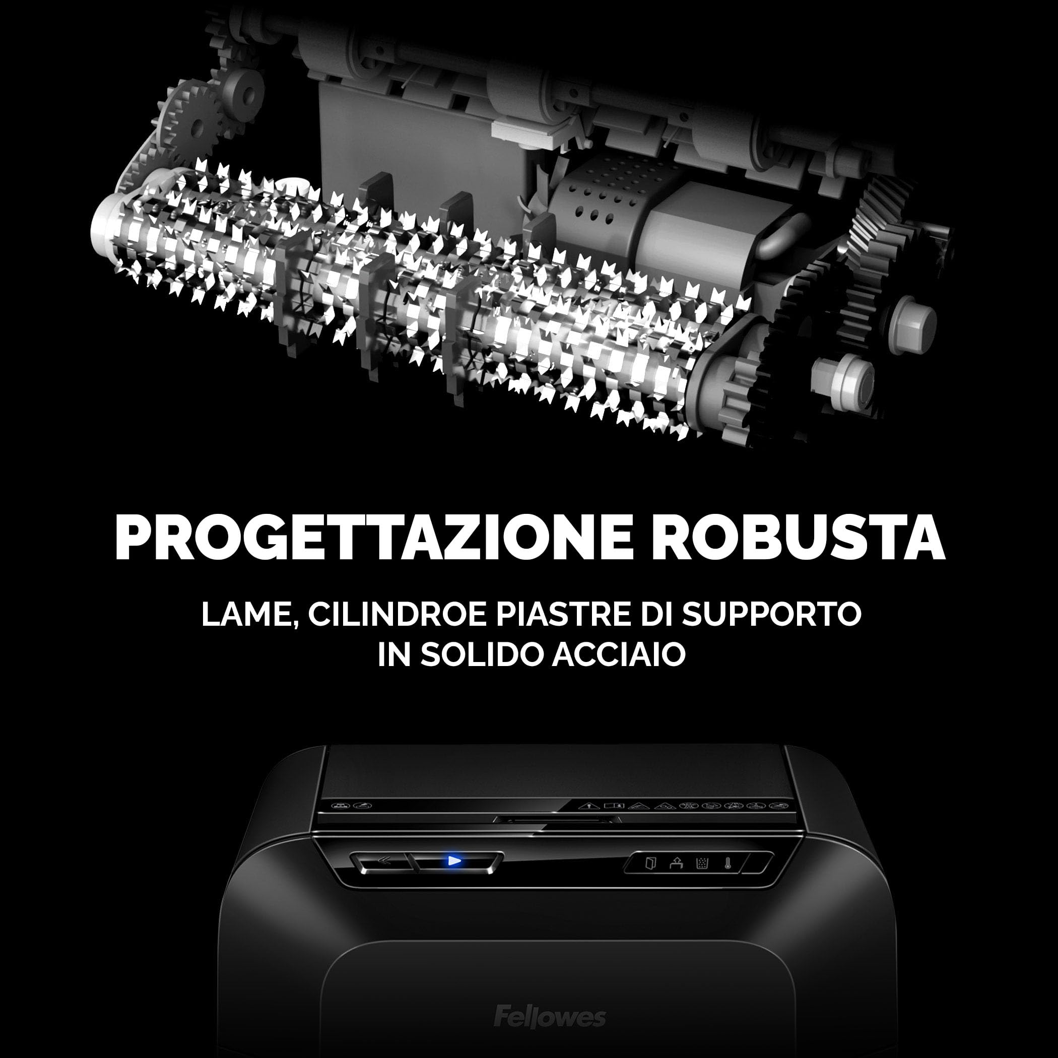 Fellowes Distruggi documenti AutoMax 90M a miniframmento, 90 fogli in modalità automatica, 9 fogli manuale, per casa e piccolo ufficio, cestino da 17 litri, modalità riposo, sicurezza P4, nero