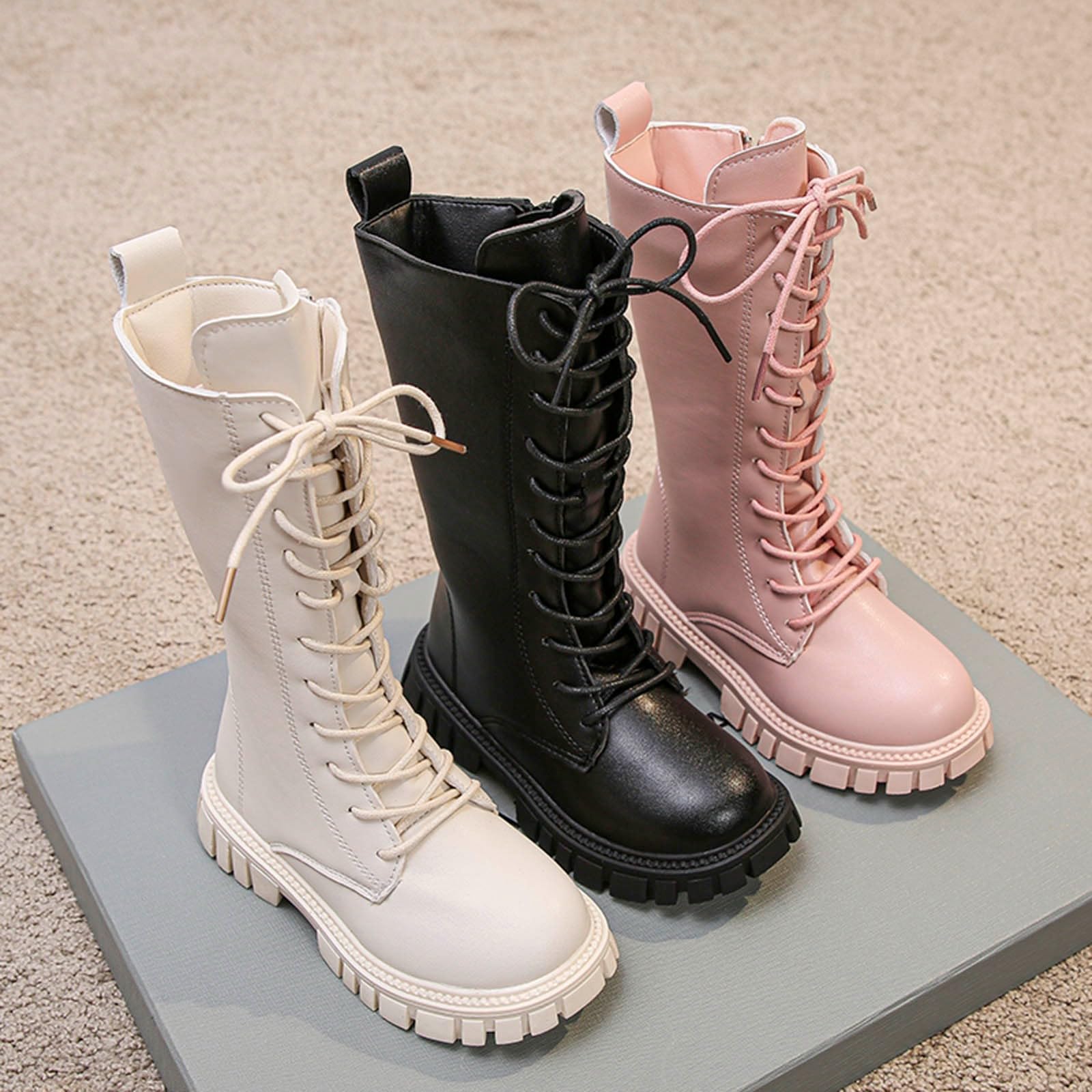 Botas de moda para niñas, cómodas y suaves, de piel, ideales para el uso diario, botas planas elegantes para niños