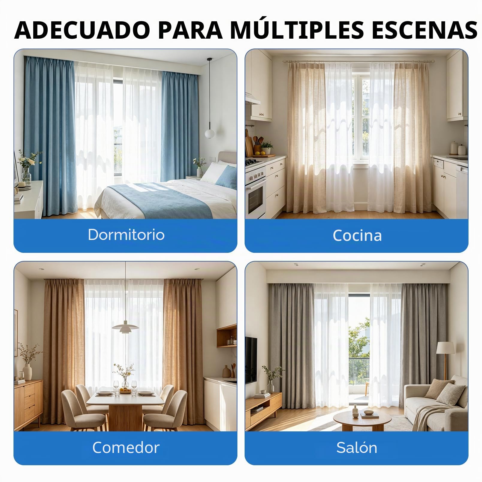 Riel de cortina de 2 vías, 4M, silencioso, de doble fila, de aleación de aluminio, riel de cortina silencioso de doble fila, riel de techo divisor de espacio para sala de estar, dormitorio