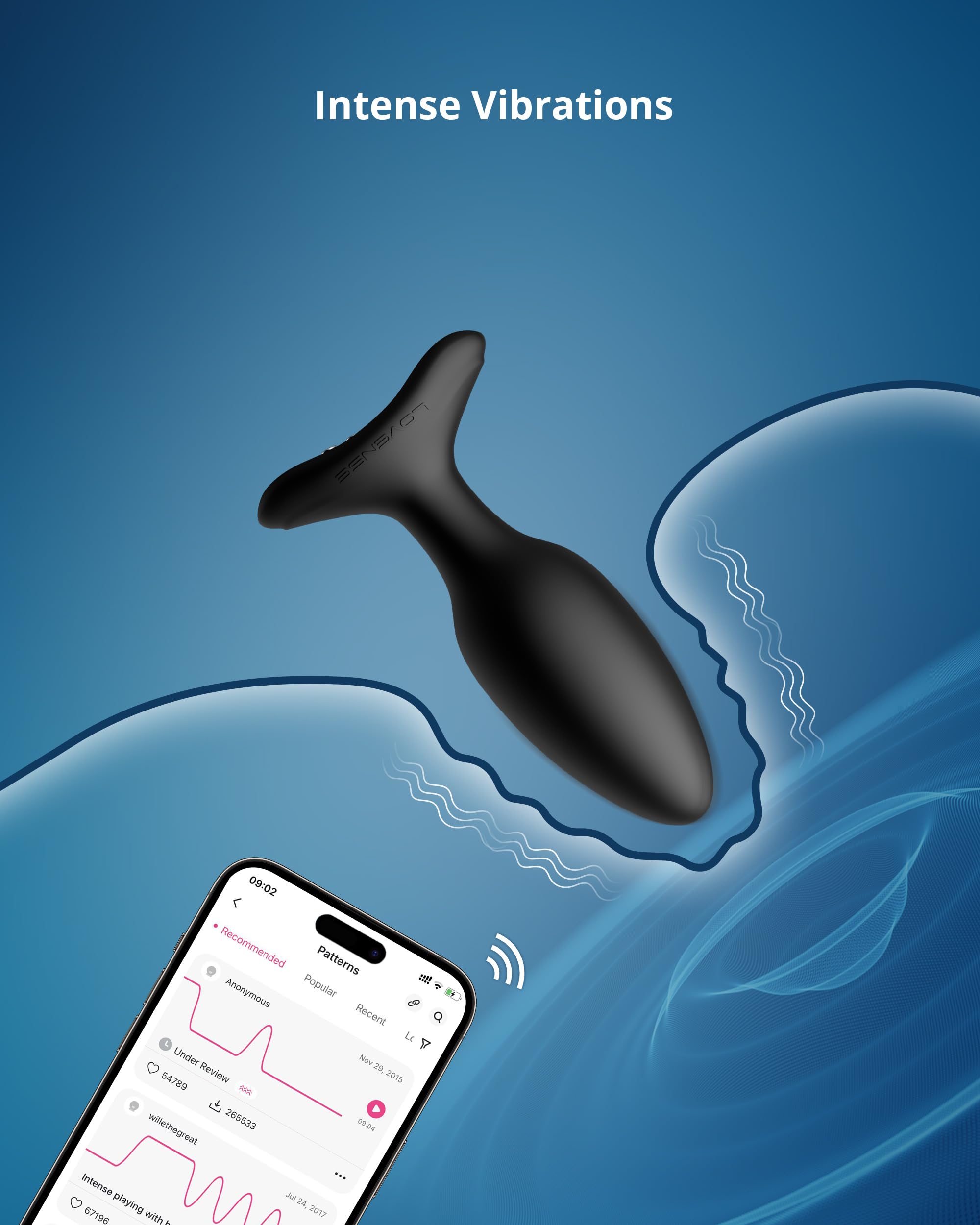 LOVENSE Hush 2 Plug Anal Vibrant S 38 mm, Masseur de Prostate Sex Toys | Pour niveau intermédiaire, contrôle via application Bluetooth, silicone doux, étanche IPX7, homme femme