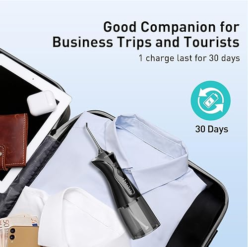 Miniatura 8 de COSLUS Selección de hilo dental de agua para dientes 4 modos inalámbrico portátil 300ML tanque más grande limpiador de dientes de agua IPX7