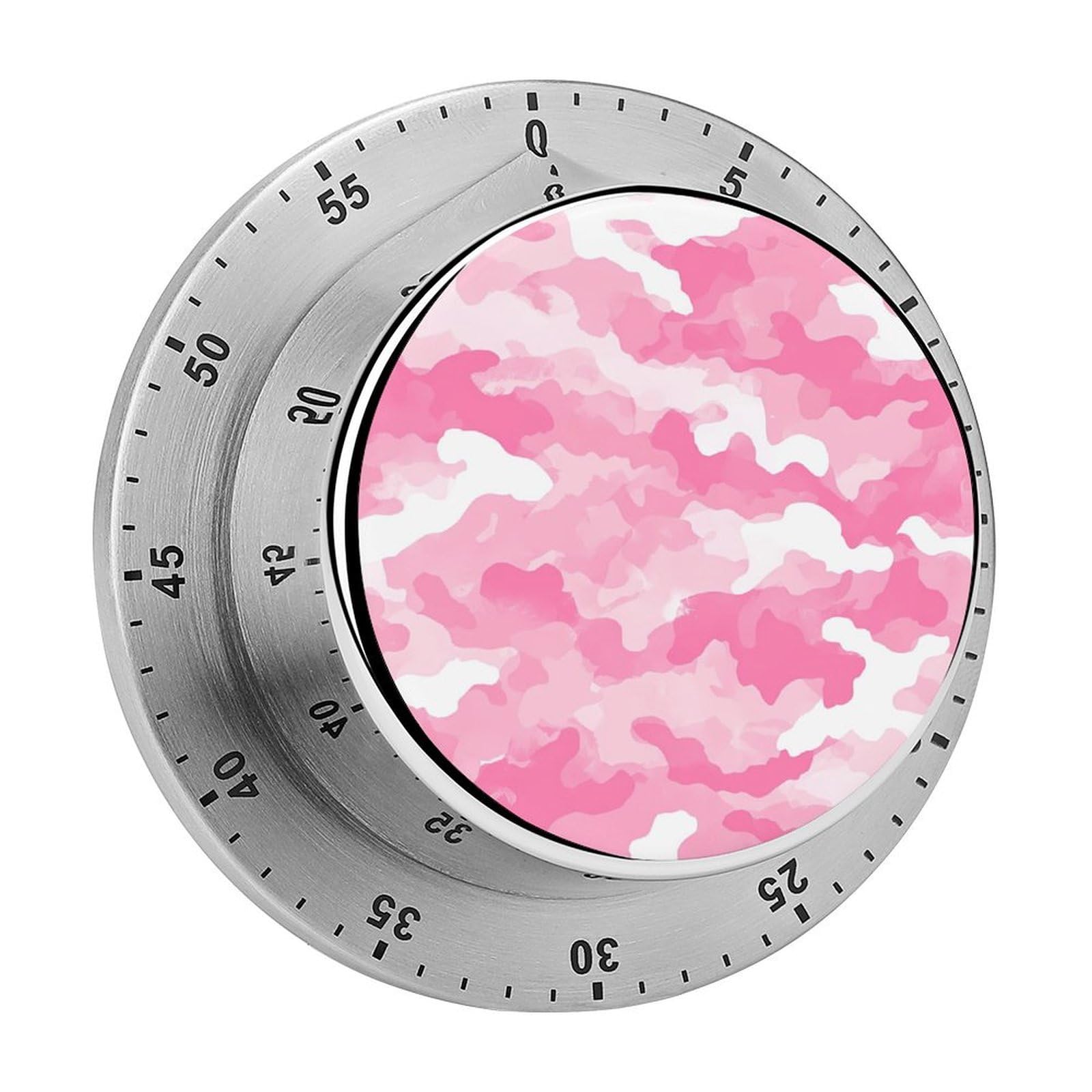 Pinkcolor Camouflage Mechanical Timer with Alarm for Kitchen Cooking Productivity Stainless Steel Timers