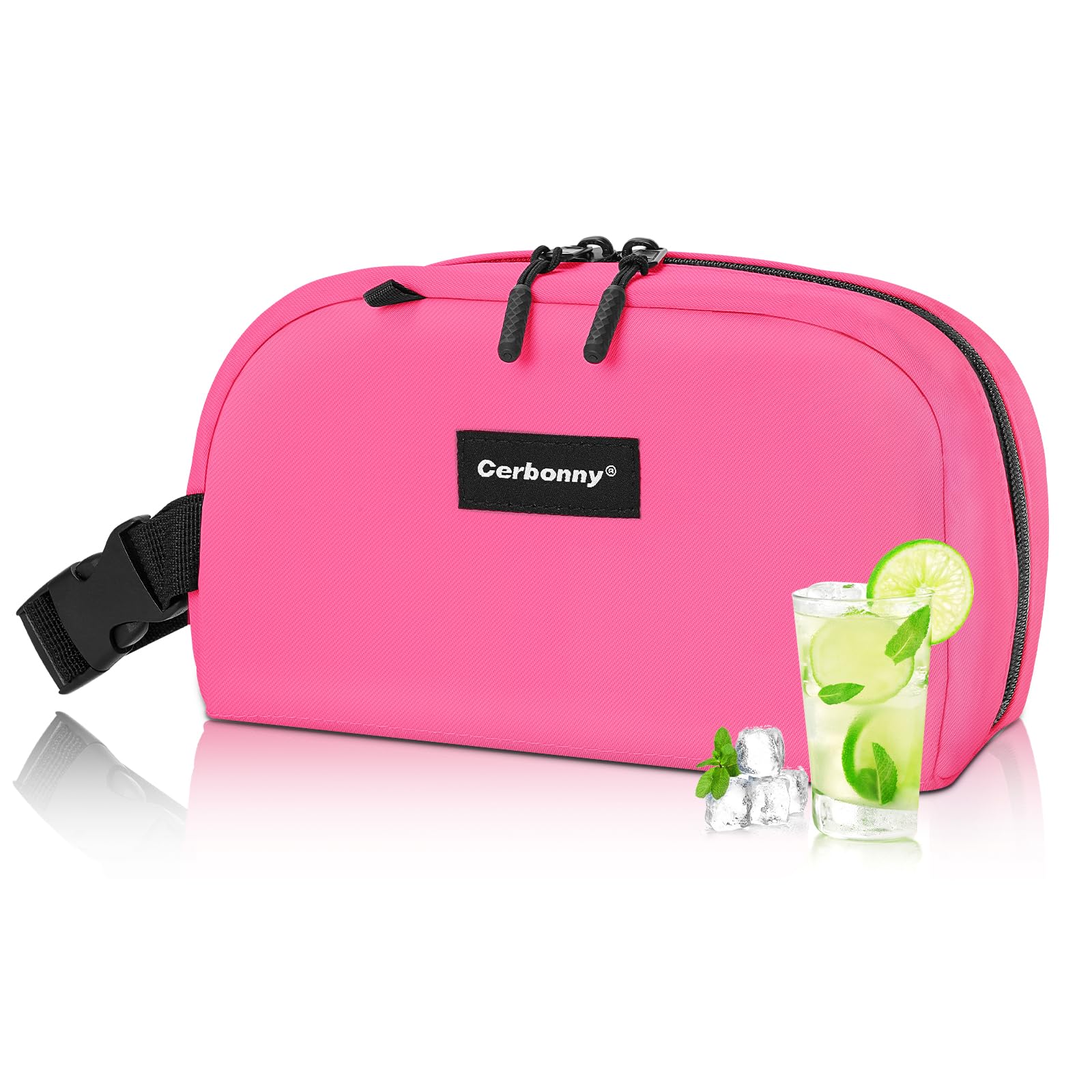 Cerbonny Small Cooler Bag Freezable Lunch Bag for Work School Travel,Small Insulated Bag for Kids/Adults,Freezer Lunch Bags,Mini Lunch Bag Fit for Yogurt,Suit for 3+(Rose red)