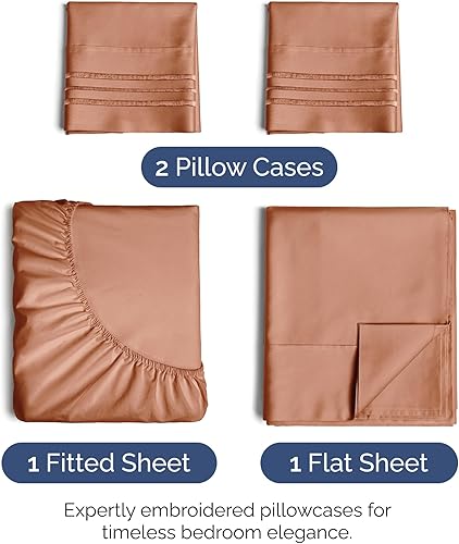 Vista 991 de Juego de sábanas de 4 piezas tamaño king, extrasuaves, transpirables y refrescantes con esquinas profundas, sábanas de fácil ajuste y sin arrugas