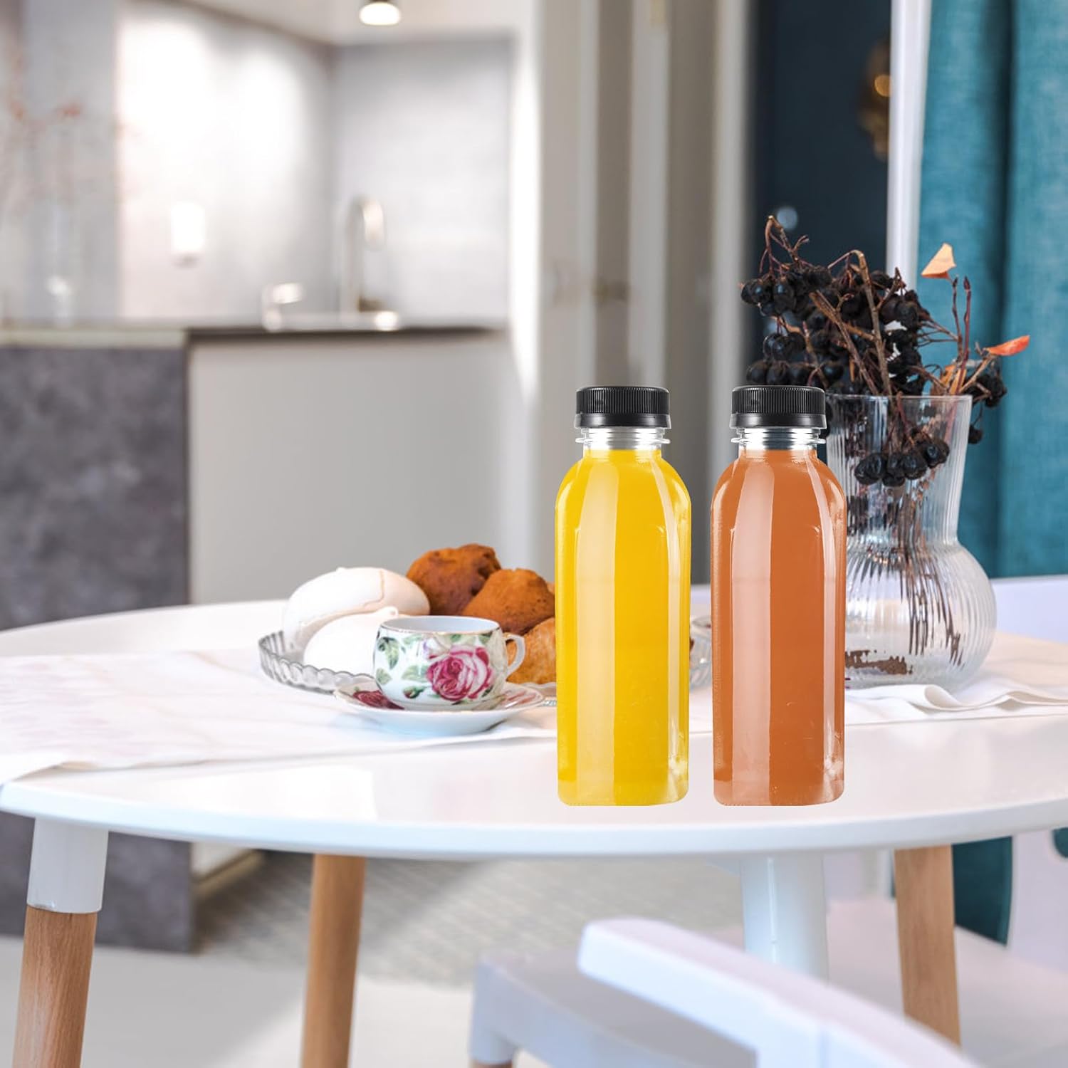 15pcs Ml Plastic Juice Bottles with Empty Beverage Storage Containers