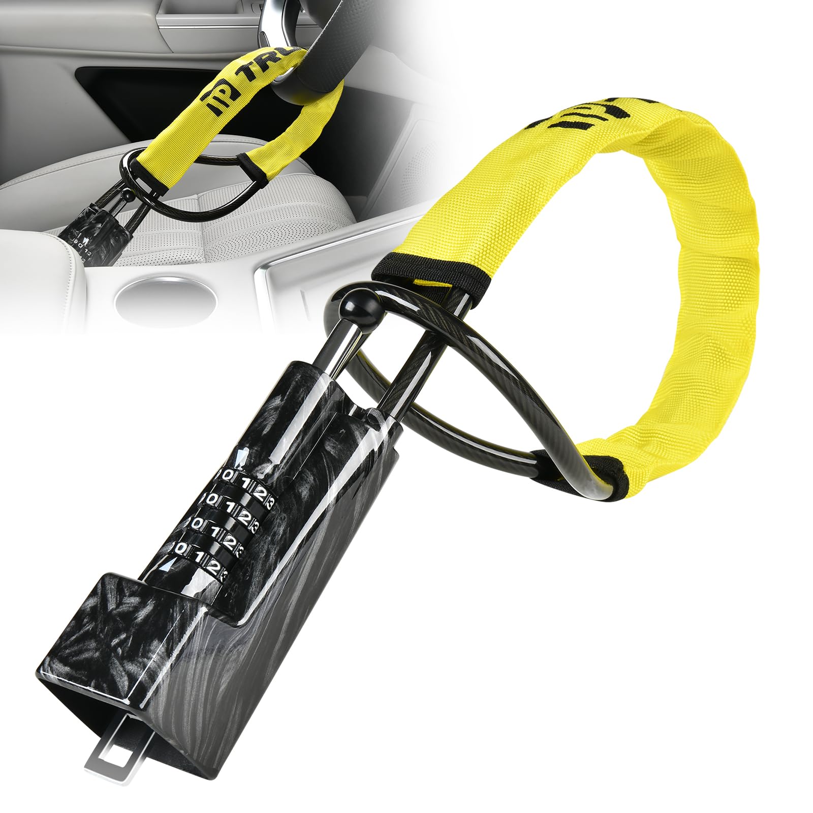 Truckiipa Steering Wheel Lock for Cars,Keyless,Anti-Theft Car Device
