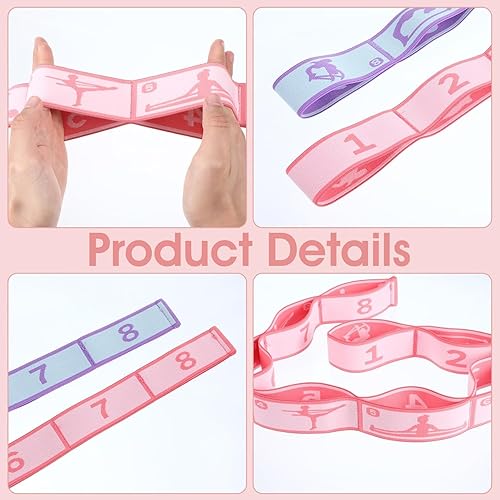 Miniatura 5 de Banda elástica de 811 bucles, correa de estiramiento para yoga, pilates, ballet y terapia física para flexibilidad, estiramiento de piernas y