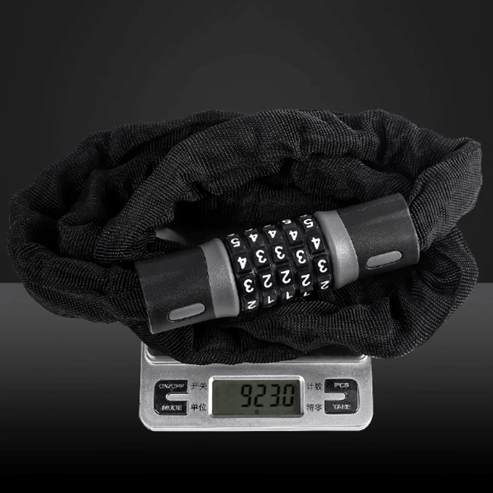 KRILLIQ Bloqueo antirrobo Accesorios portátiles para Bicicleta, candado de Cadena con contraseña antirrobo, candado para Rueda de Motocicleta, Moto de Cross y Scooter Motocicleta