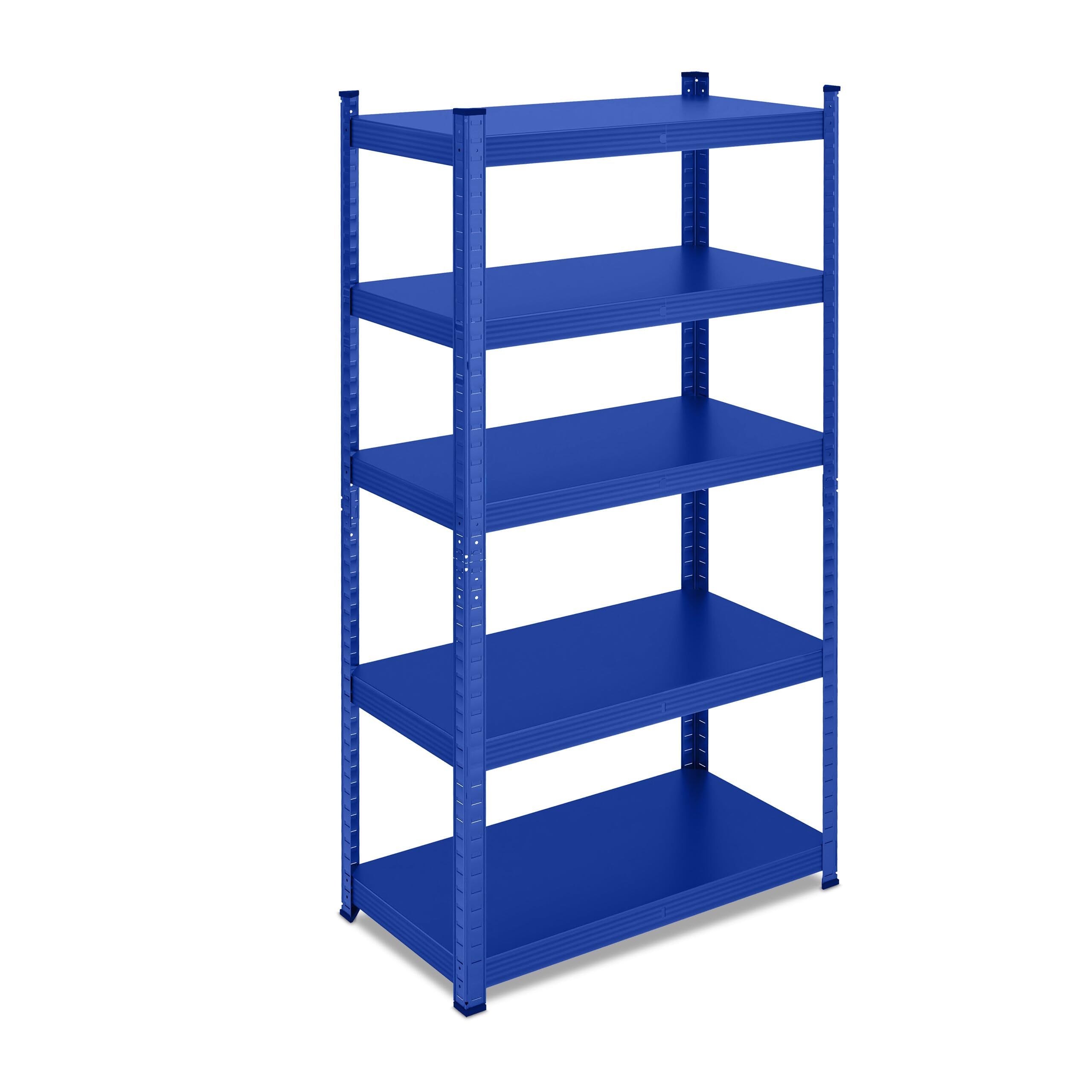 Relaxdays Estantería Metálica, Resiste 875 kg, 5 Baldas, Cargas Pesadas, Sótano, Taller, Acero, 150 x 75 x 30 cm, Azul