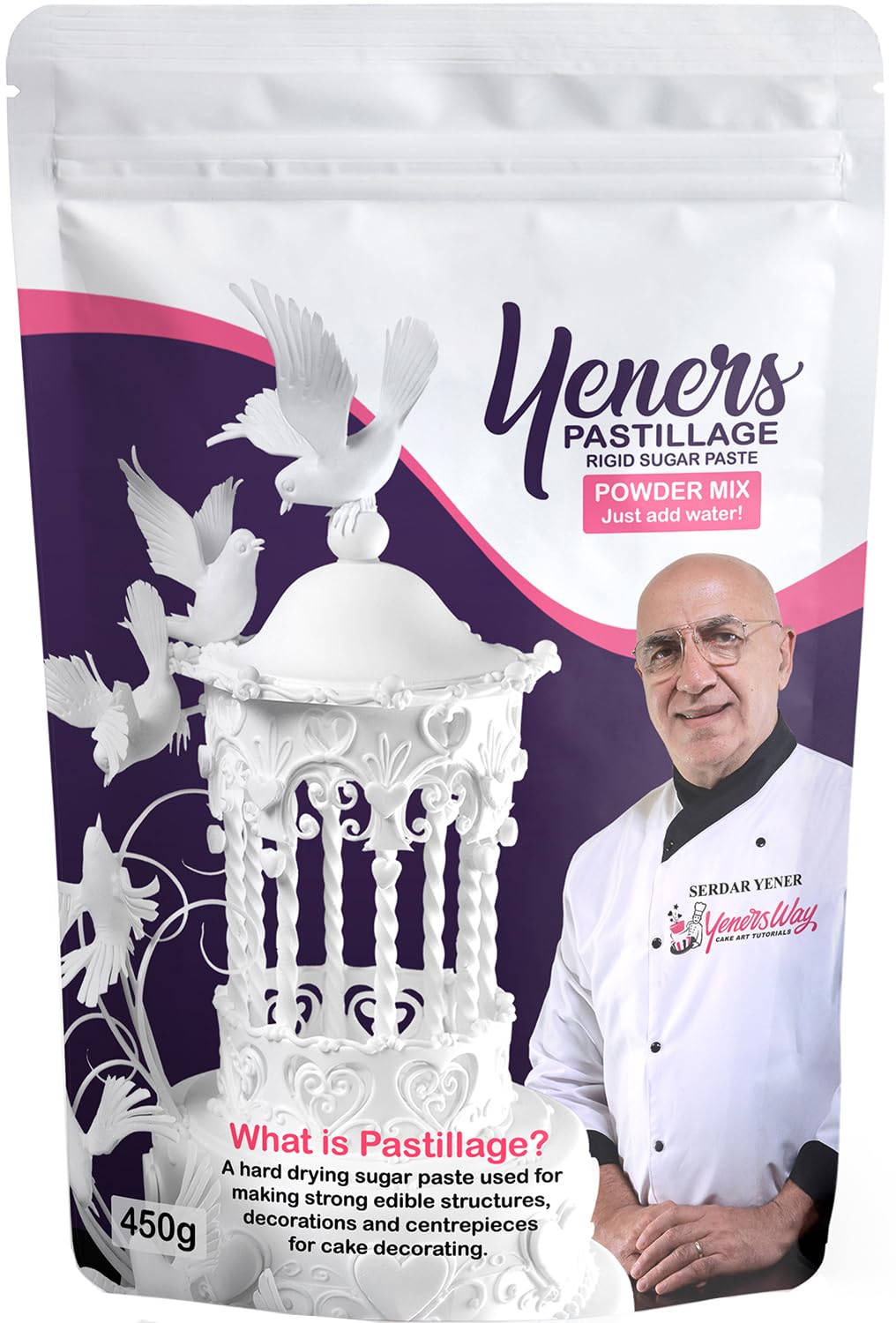 Yeners Pastillage Powder Mix — with Icing Sugar — 450 Grams (Total Net Weight) to Mix with Water to Make Fondant