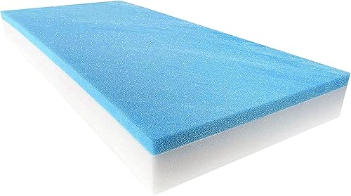 FoamTouch Colchón litera de 7 x 48 x 80 pulgadas, espuma viscoelástica de gel en blanco de alta densidad, variedad de repuesto de colchón de