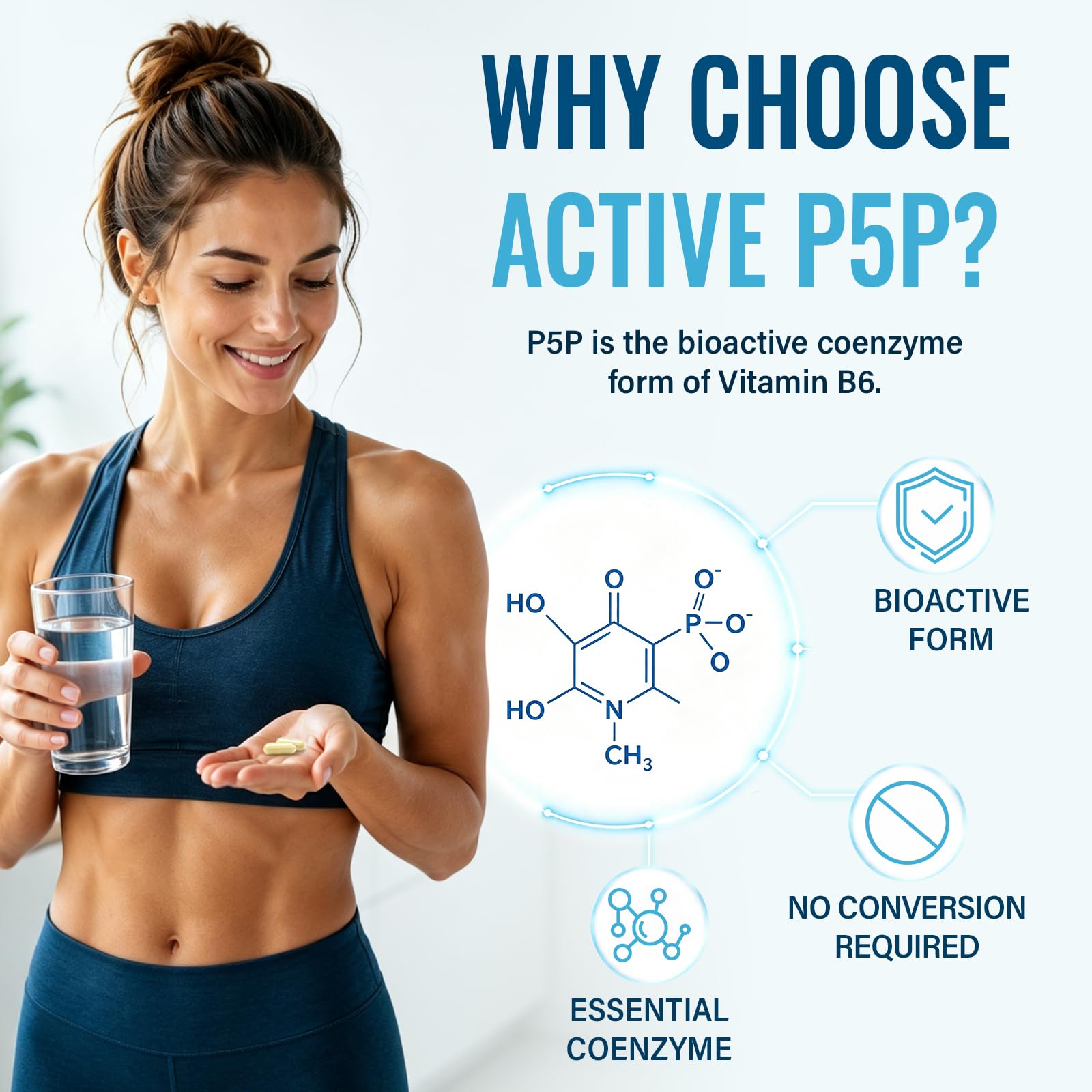 P5P Vitamin B6 100 mg Supplement, 180 Micro Pellet Capsules — Amazon image 3