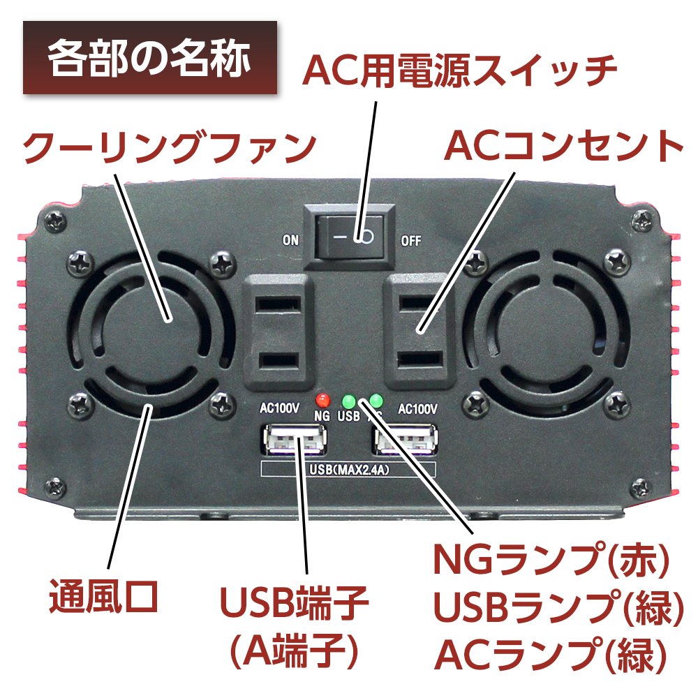 Amazon | メルテック(meltec) 車載用 インバーター 2way(USB& 