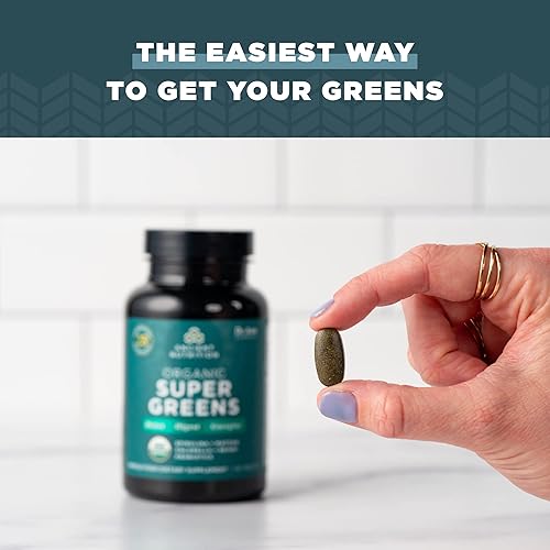 Miniatura 6 de Ancient Nutrition Super Greens con probióticos, tabletas orgánicas de superalimentos hechas de espirulina, clorella, moringa y un probiótico