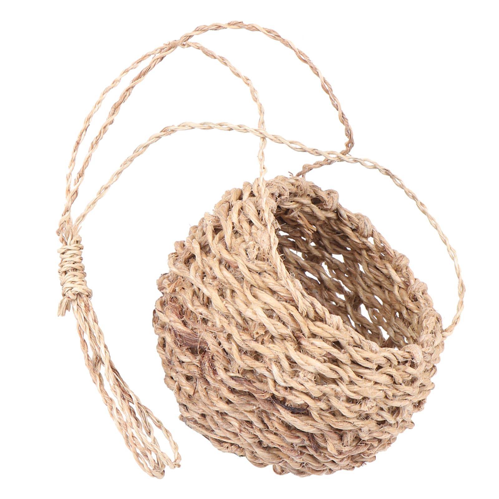 Cesta de cáñamo para organizar balcones pequeños sin espacio