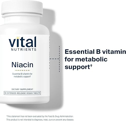 Miniatura 3 de Vital Nutrients Niacina 500mg | Suplemento de niacina de liberación temporal para hombres y mujeres | Vitamina B3 apoya la salud del corazón y el