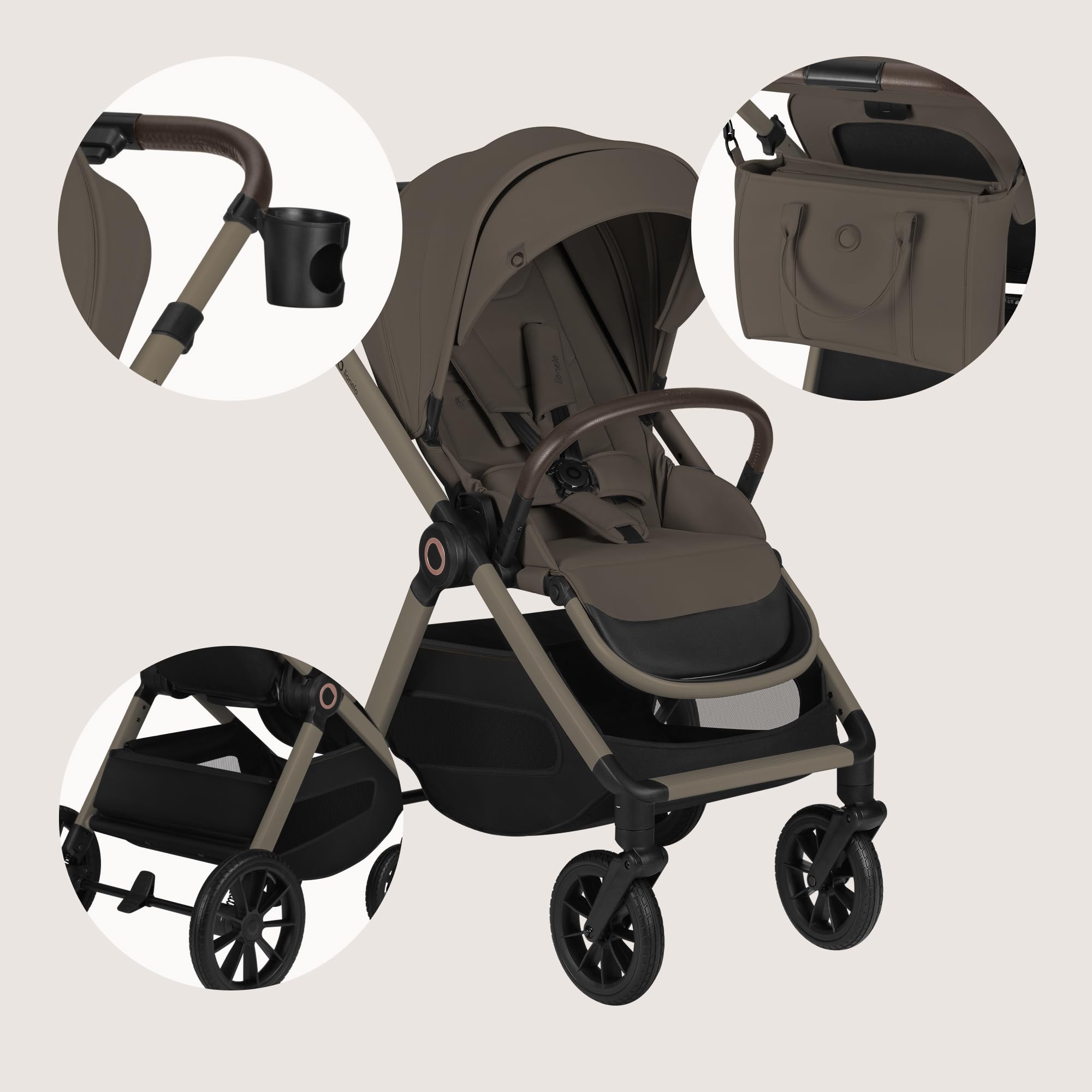 Lionelo Layla Carrito 2 en 1 Cochecito de Bebé (0-4 Años, Hasta 22 Kg), Capazo y Silla de Paseo, Asiento Reversible, Posición Reclinable, Ruedas PU, Suspensión, Capota Impermeable UPF50+